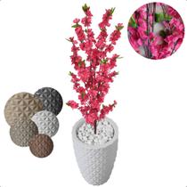 Planta Cerejeira Pink Flor Artificial Com Vaso Decoração