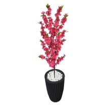 Planta Cerejeira Pink Flor Artificial Com Vaso Decoração