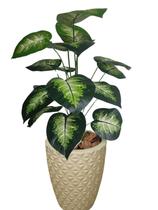 Planta Comigo Ninguém Pode Arranjo Artificial + Vaso Grande Bege