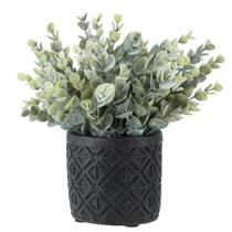 Planta de eucalipto artificial MyGift com vasos de concreto modernos Planta de eucalipto artificial MyGift com vasos de concreto modernos