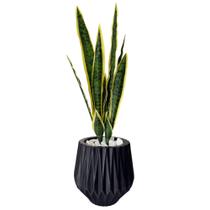 Planta Espada De São Jorge Artificial Com Vaso Origami Pedra