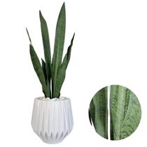 Planta Espada De São Jorge Artificial Vaso Pedra Realista