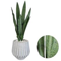 Planta Espada De São Jorge Artificial Vaso Pedra Realista