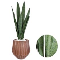 Planta Espada De São Jorge Artificial Vaso Pedra Realista