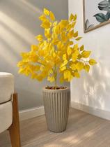 Planta Ficus Amarelo Artificial Com Vaso Flor Arranjo Casa - Planta Ficus Amarelo Artificial Com Vaso Flor Arranjo Casa -