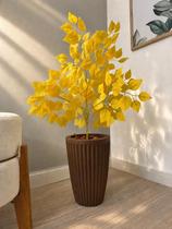 Planta Ficus Amarelo Artificial Com Vaso Flor Arranjo Casa - Planta Ficus Amarelo Artificial Com Vaso Flor Arranjo Casa -