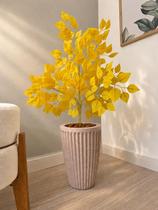 Planta Ficus Amarelo Artificial Com Vaso Flor Arranjo Casa - Planta Ficus Amarelo Artificial Com Vaso Flor Arranjo Casa -