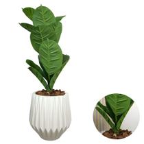 Planta Ficus Artificial Jiboia Com Vaso Origami Polietileno Planta Ficus Artificial Jiboia Com Vaso Origami Polietileno