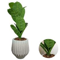 Planta Ficus Artificial Jiboia Com Vaso Origami Polietileno