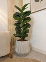 Planta Ficus Lyrata Artificial 95cm Com Vaso IntComerce - Cinza Planta Ficus Lyrata Artificial 95cm Com Vaso IntComerce - Cinza