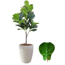 Planta Fícus Lyrata Artificial Arranjo Completo Com Vaso