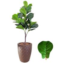 Planta Fícus Lyrata Artificial Arranjo Completo Com Vaso