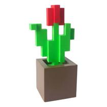 Planta Flor Minecraft Cubo Simétrica Decoração