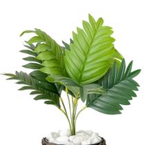 Planta Palmeira Artificial 9 Folhas Buquê Decoração Casa