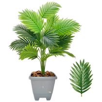 Planta Palmeira Artificial com Vaso Completo Casca Plástico