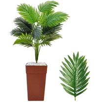 Planta Palmeira Artificial com Vaso Cores Completo Pedra