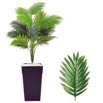 Planta Palmeira Artificial com Vaso Cores Completo Pedra - Preto