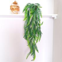 Planta pendente Samambaia artificial para decoração com vaso de vidro