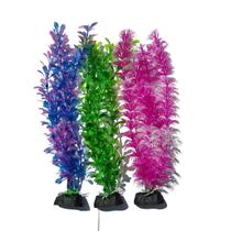 Planta Plástica Artificial Colorida Aquário 25 Cm- Kit 03 Un Planta Plástica Artificial Colorida Aquário 25 Cm- Kit 03 Un
