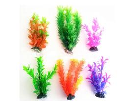 Planta Plástica Colorida para Aquário - 6 unidades Médias Planta Plástica Colorida para Aquário - 6 unidades Médias