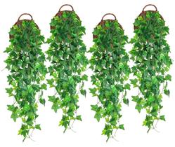 Planta suspensa de hera artificial RECUTMS com luz de corda LED x4