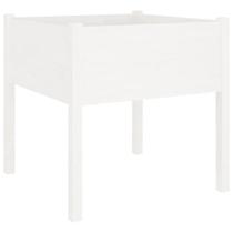 Plantador, cama de jardim elevada VidaXL, madeira maciça, pinho, branco, 70x70x70cm Plantador, cama de jardim elevada VidaXL, madeira maciça, pinho, branco, 70x70x70cm