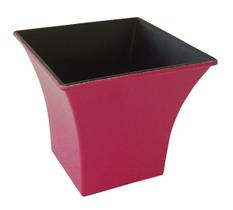 Plantador Cheung's PP-109HP de 12 cm quadrado de plástico reciclado rosa