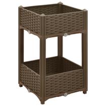 Plantador de canteiro elevado VidaXL Durável Polipropileno Marrom 40x40x70cm Plantador de canteiro elevado VidaXL Durável Polipropileno Marrom 40x40x70cm