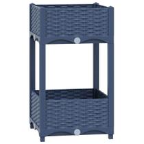 Plantador de canteiro elevado vidaXL em polipropileno cinza com 2 prateleiras Plantador de canteiro elevado vidaXL em polipropileno cinza com 2 prateleiras