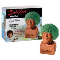 Plantador de cerâmica decorativo Chia Pet Bob Ross com pacote de sementes