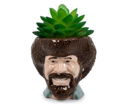 Plantador de cerâmica Surreal Entertainment Bob Ross com suculentas