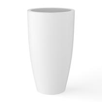 Plantador de concreto branco puro Kante 60 cm H grande com drenagem