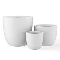 Plantador de concreto Kante redondo de 18 cm, 14 cm, 10 cm de diâmetro (conjunto de 3)