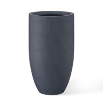 Plantador de concreto Kante Tall Round 60cm com orifício de drenagem de carvão