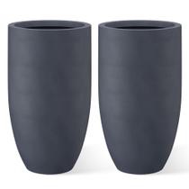 Plantador de concreto Kante Tall Round 60cm, pacote com 2 unidades de carvão vegetal Plantador de concreto Kante Tall Round 60cm, pacote com 2 unidades de carvão vegetal