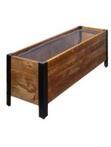 Plantador de jardim Amazon Basics Madeira reciclada marrom 94x33x38cm