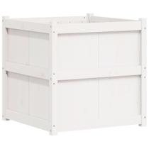 Plantador de jardim VidaXL branco quadrado de madeira de pinho 70x70x70cm