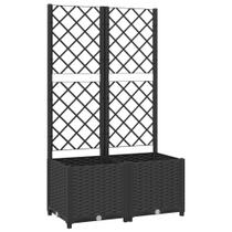 Plantador de jardim VidaXL com treliça de polipropileno preto 80x40x135cm