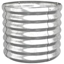 Plantador de jardim vidaXL em aço redondo prateado revestido a pó 40cm