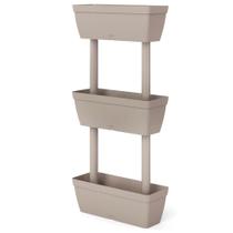 Plantador de jardim vidaXL Robust Outdoor Stackable Taupe (3 unidades)