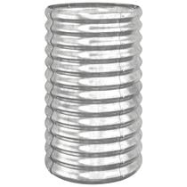 Plantador de jardim vidaXL Silver Round em aço revestido a pó Plantador de jardim vidaXL Silver Round em aço revestido a pó