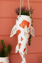 Plantador KALALOU CDV2165 Ceramic Koi Fish pendurado 33 cm Plantador KALALOU CDV2165 Ceramic Koi Fish pendurado 33 cm