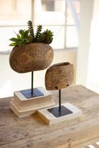 Plantador Kalalou NBT1013 com acabamento natural 10x12x5 polegadas