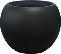 Plantador Panlaolao Round Fiberstone 13,5 x 17 cm preto