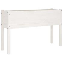 Plantador VidaXL em madeira maciça de pinho branco 110x31x70 cm