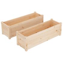 Plantadores de jardim VidaXL 2 peças de madeira de pinho 100x31x31cm