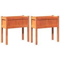 Plantadores de jardim: vidaXL Wax Brown, madeira maciça de pinho, conjunto de 2