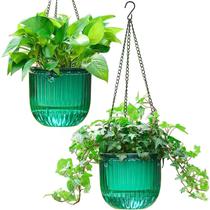 Plantadores suspensos Melphoe Self Watering de 6,5 polegadas, pacote com 2 Plantadores suspensos Melphoe Self Watering de 6,5 polegadas, pacote com 2