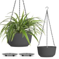 Plantadores suspensos T4U Self Watering 20 cm, cinza, pacote com 2 Plantadores suspensos T4U Self Watering 20 cm, cinza, pacote com 2
