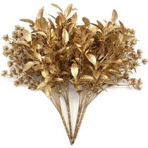 Plantas artificiais CATTREE Gold para decoração de Natal, pacote com 4